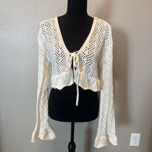 Minga London Crochet Tie-Front Cardigan